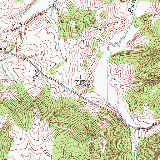 Topographic Map of Axton Cemetery, KY