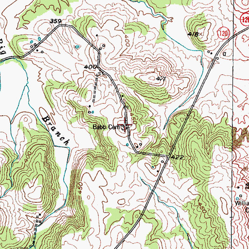 Topographic Map of Babb Cemetery, KY