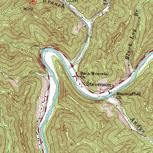 Topographic Map of Bach Memorial Church, KY