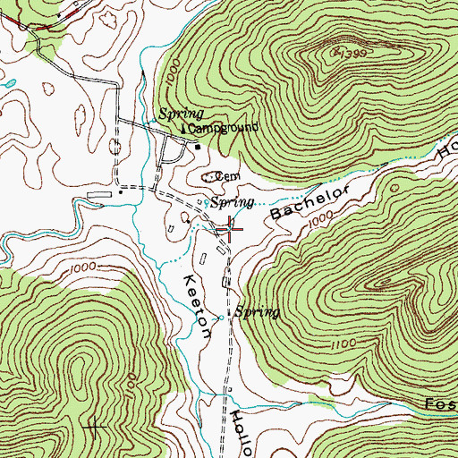 Topographic Map of Bachelor Hollow, KY