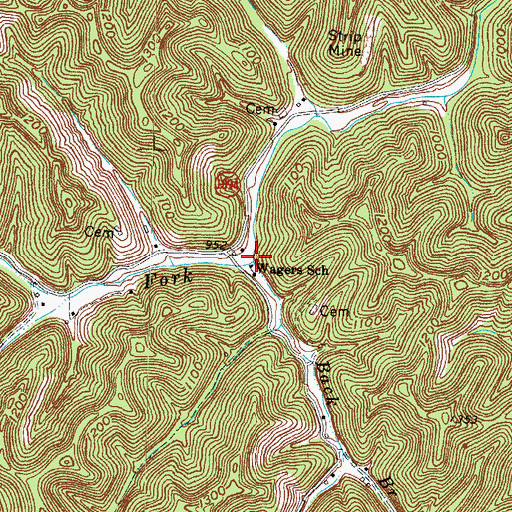 Topographic Map of Back Branch, KY