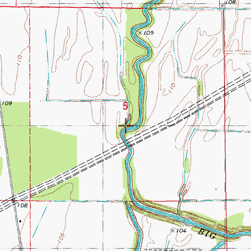 Topographic Map of Dry Bayou, AR
