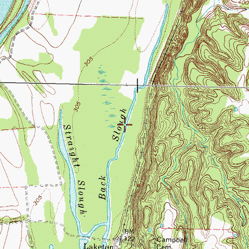 Topographic Map of Back Slough, KY