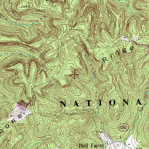 Topographic Map of Backbone Ridge, KY