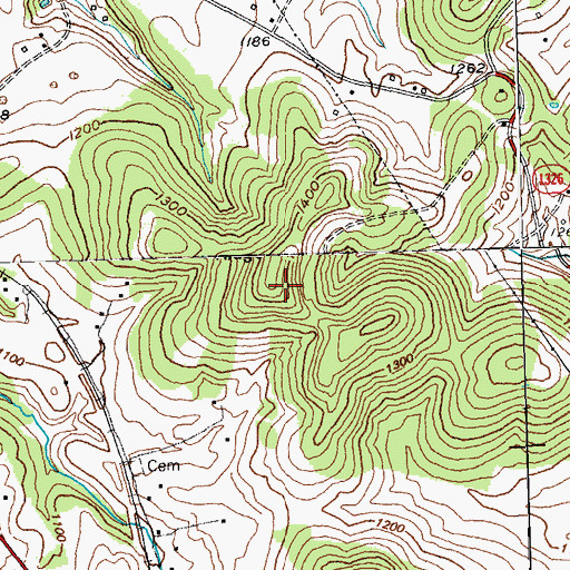 Topographic Map of Backbone Ridge, KY