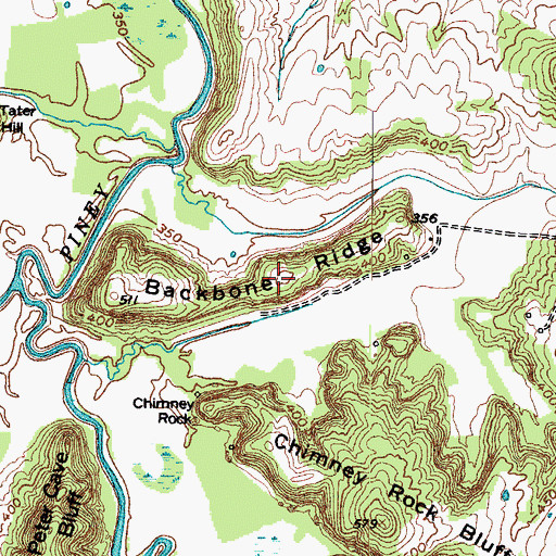Topographic Map of Backbone Ridge, KY