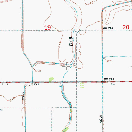 Topographic Map of Dry Bayou, AR