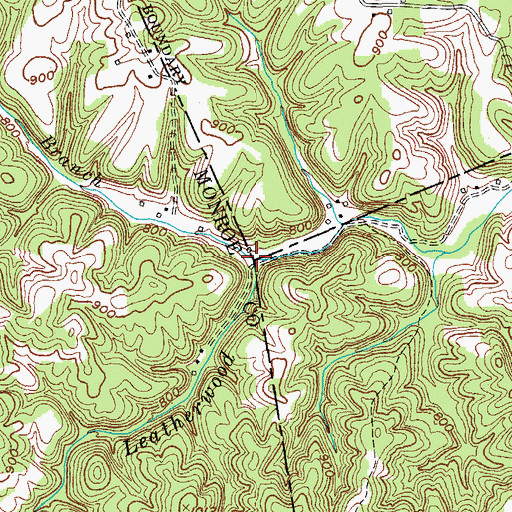 Topographic Map of Bacon Branch, KY