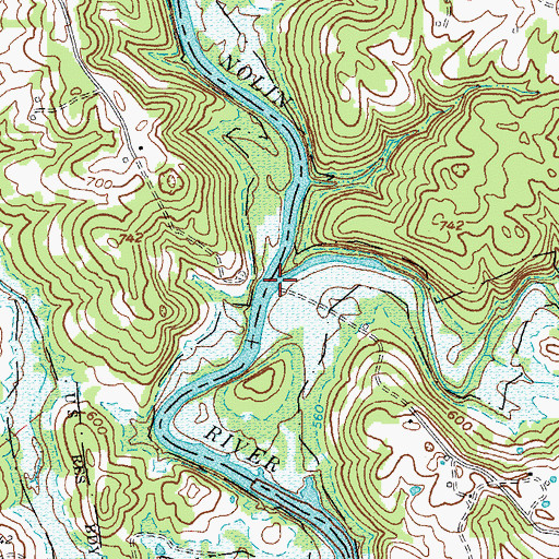 Topographic Map of Bacon Creek, KY