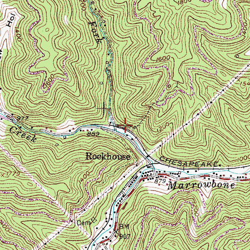 Topographic Map of Bad Fork, KY