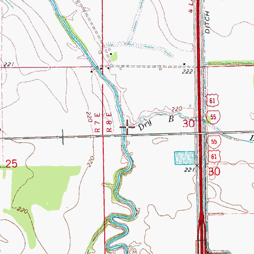 Topographic Map of Dry Bayou, AR