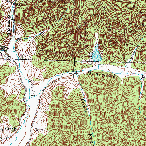 Topographic Map of Bailey Branch, KY