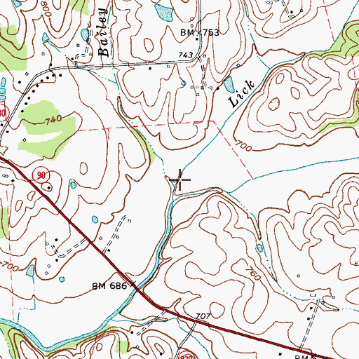 Topographic Map of Bailey Branch, KY