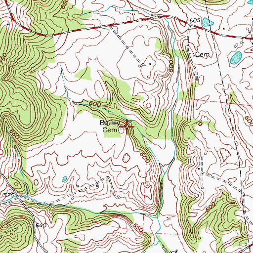 Topographic Map of Bailey Cemetery, KY