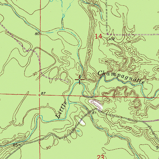 Topographic Map of Dry Branch, AR