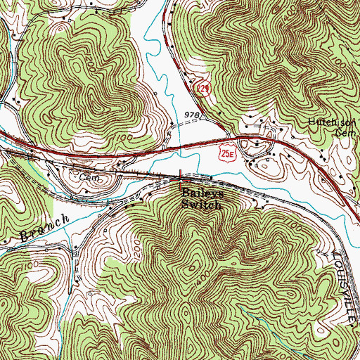 Topographic Map of Baileys Switch, KY