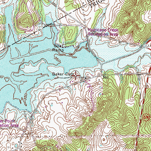 Topographic Map of Baker Cemetery, KY