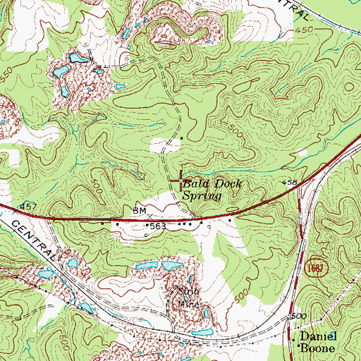 Topographic Map of Bald Duck Spring, KY