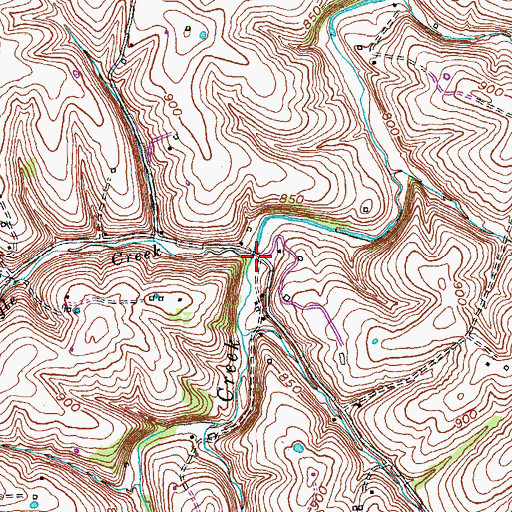 Topographic Map of Bald Eagle Creek, KY