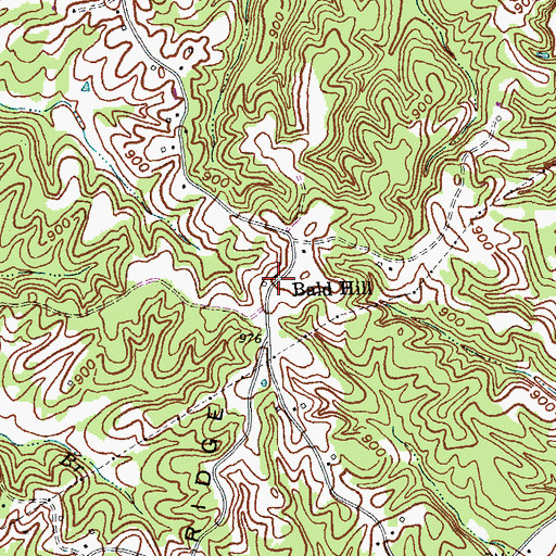 Topographic Map of Bald Hill, KY
