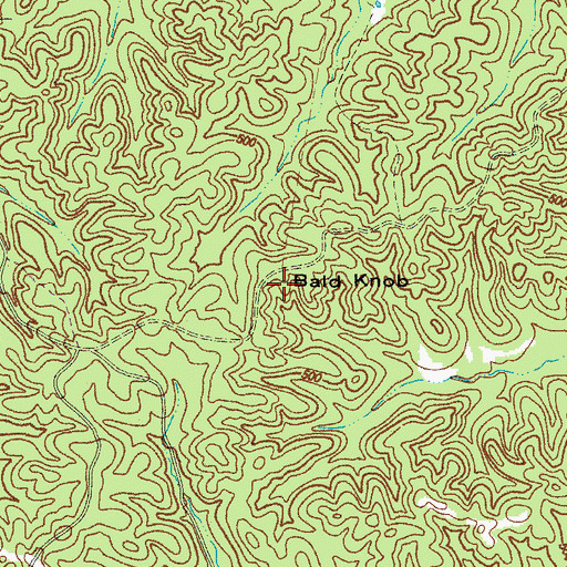 Topographic Map of Bald Knob, KY