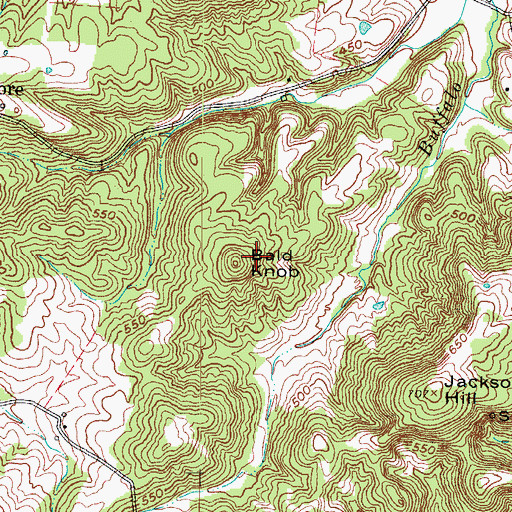 Topographic Map of Bald Knob, KY
