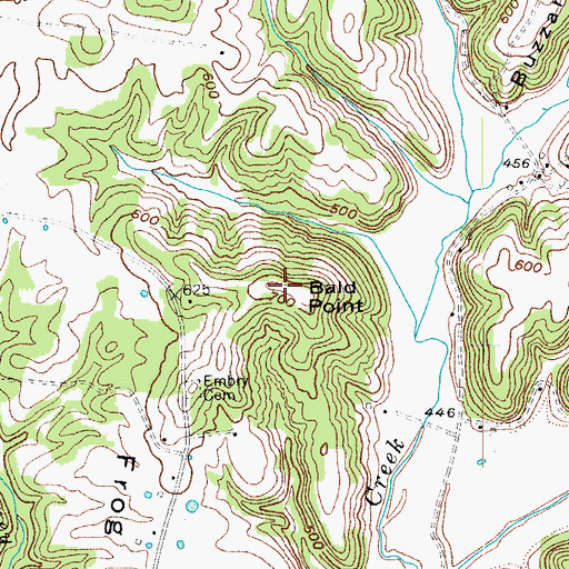 Topographic Map of Bald Point, KY