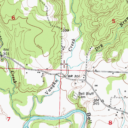 Topographic Map of Dry Branch, AR
