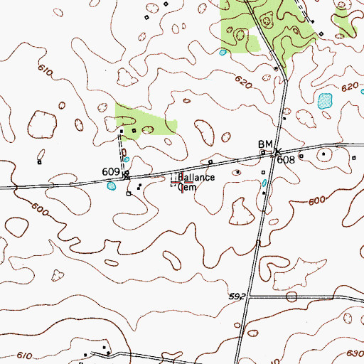 Topographic Map of Ballance Cemetery, KY