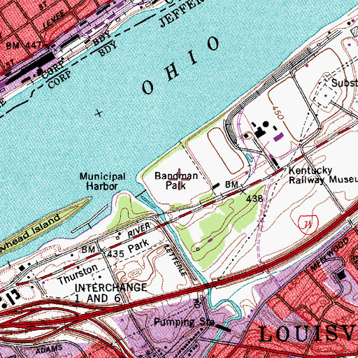 Topographic Map of Bandman Park, KY