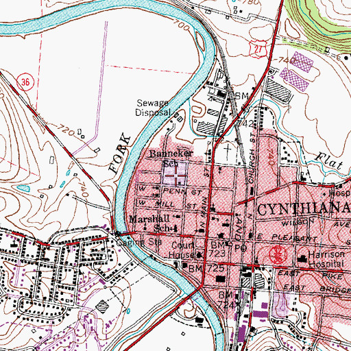 Topographic Map of Banneker School, KY