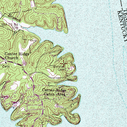 Topographic Map of Banner Cemetery, KY