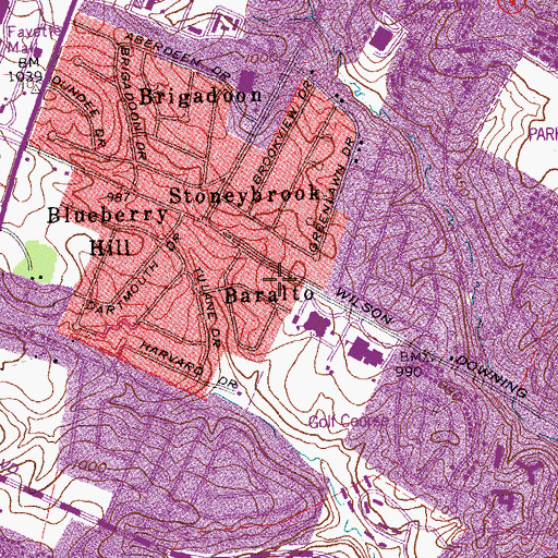 Topographic Map of Baralto, KY