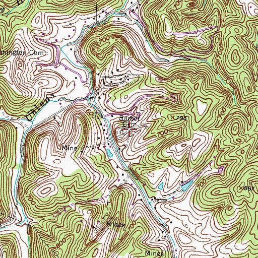 Topographic Map of Barber Cemetery, KY