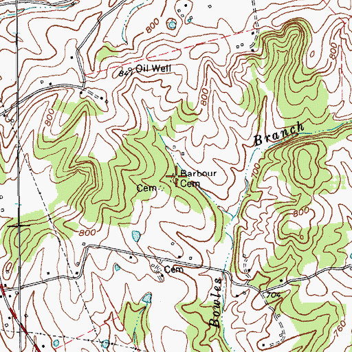 Topographic Map of Barbour Cemetery, KY