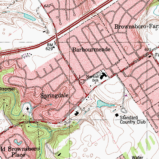 Topographic Map of Barbourmeade, KY