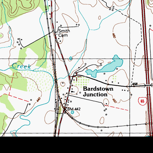 Topographic Map of Bardstown Junction, KY