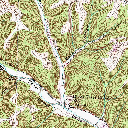 Topographic Map of Bark Hollow, KY