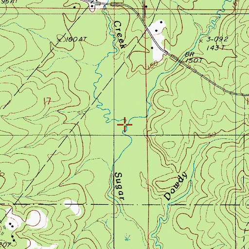 Topographic Map of Dry Creek, LA
