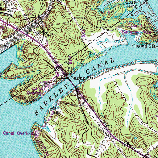 Topographic Map of Barkley Canal, KY