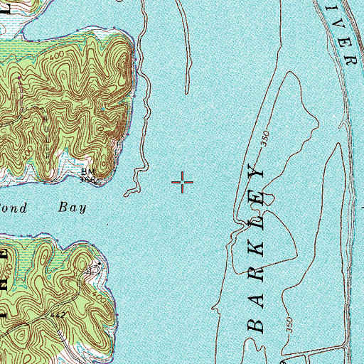 Topographic Map of Lake Barkley, KY