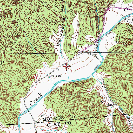 Topographic Map of Barksdale Hollow, KY