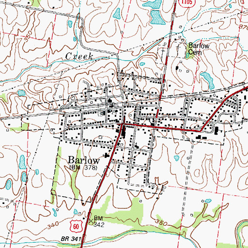 Topographic Map of Barlow, KY