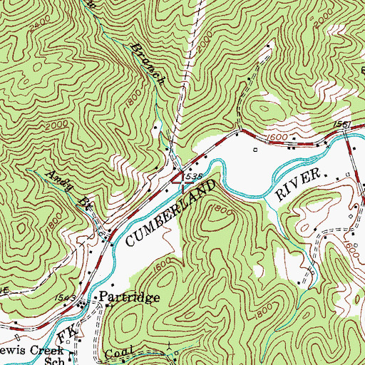 Topographic Map of Barlow Branch, KY