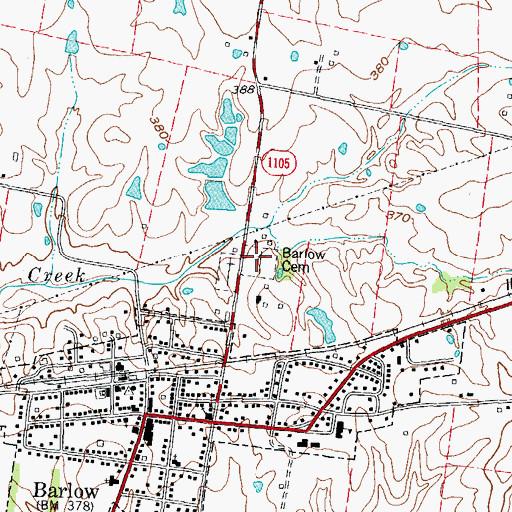 Topographic Map of Barlow - International Order of Odd Fellows Cemetery, KY
