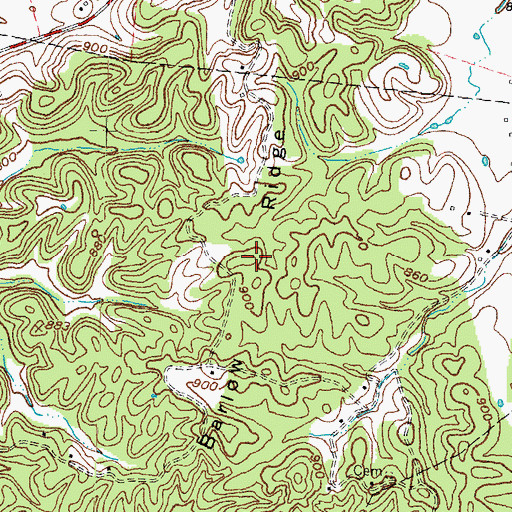 Topographic Map of Barlow Ridge, KY