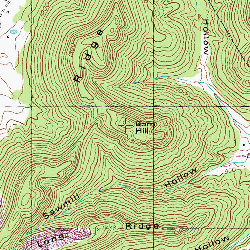Topographic Map of Barn Hill, KY