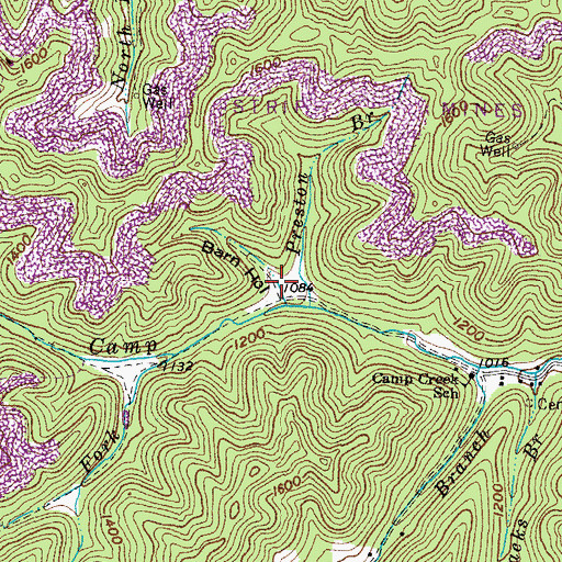 Topographic Map of Barn Hollow, KY