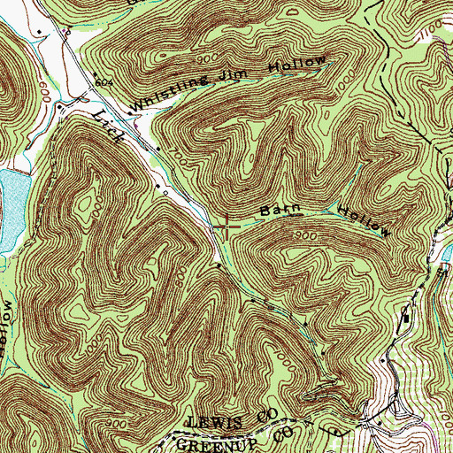 Topographic Map of Barn Hollow, KY