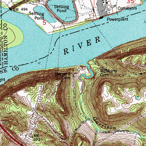 Topographic Map of Barnard Cemetery, KY